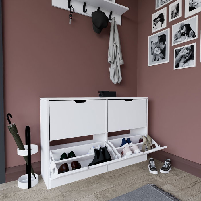 Hanah Home Zapatero 1600-50 Blanco Mate 120.5x79.2x30 cm